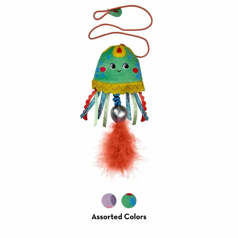 Teaser Jellyfish - Kattenspeelgoed - 2.54x8.89x19.69 cm Assorti Multi-Color van KONG in Blauw – productfoto 2 van 3