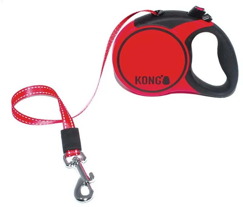 Terrain Rollijn – Hondenriem – Met remsysteem - Tot 30 kg - M - 5 Meter de KONG en Rouge – photo produit