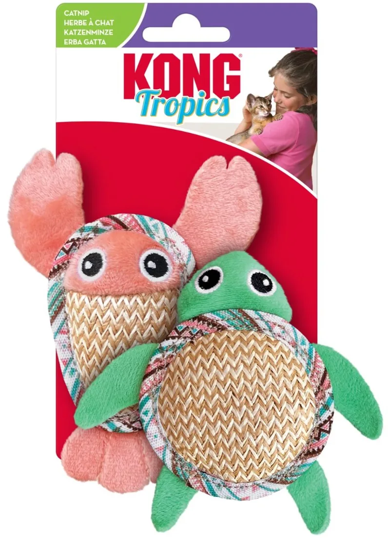 Tropics Pals - Hondenspeelgoed - 2 stuks von KONG in Beige – Produktfoto