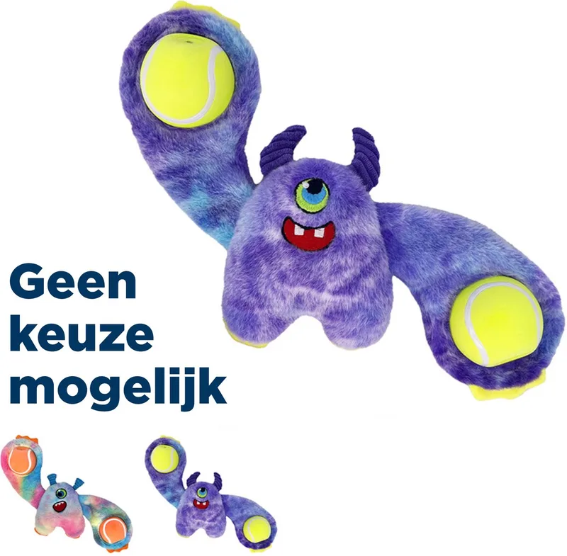 Woozles Monster Assorted - Hondenknuffel - Hondenspeeltje - Hondenspeelgoed - Speelgoed voor Honden - Pluche Knuffel Hond de KONG en Multicolore – photo produit