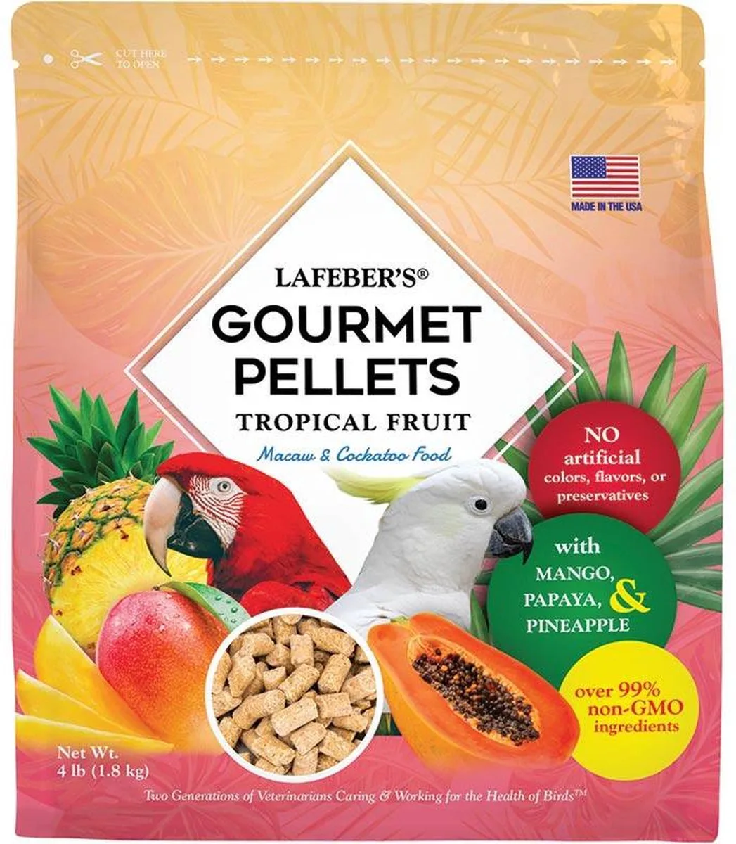 Tropical Fruit Gourmet Pellets Macaw 1,8 kg van Lafeber – productfoto