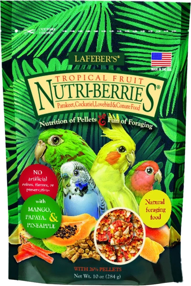 Tropical Fruit Nutri-Berries Cockatiel - Vogelvoer - 284 g by Lafeber – product photo