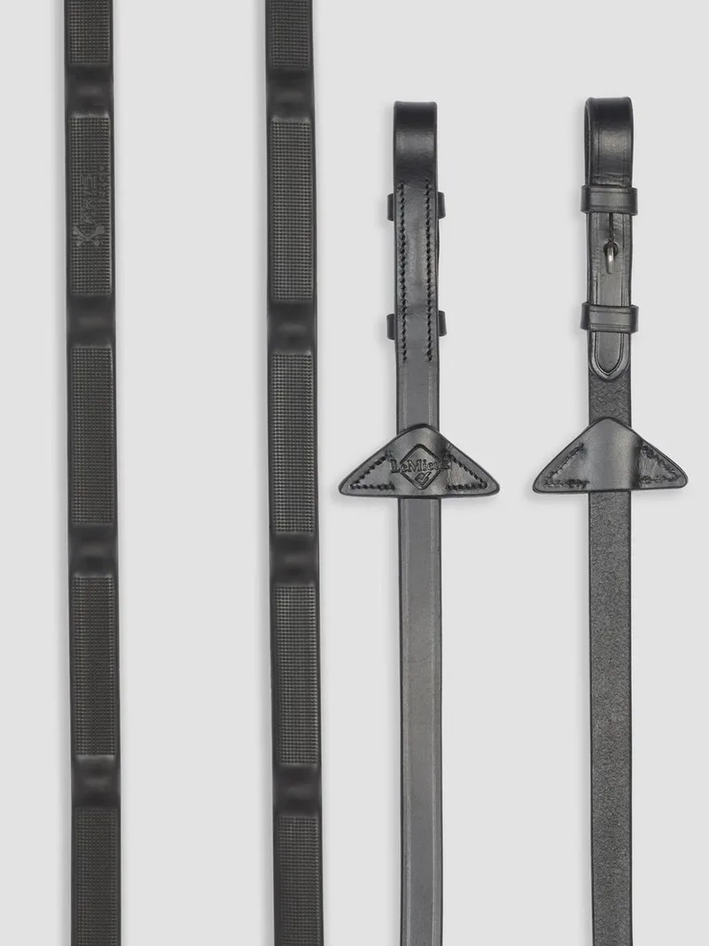 Ergo Grip Rubber Teugels Full de LeMieux en Noir – photo produit
