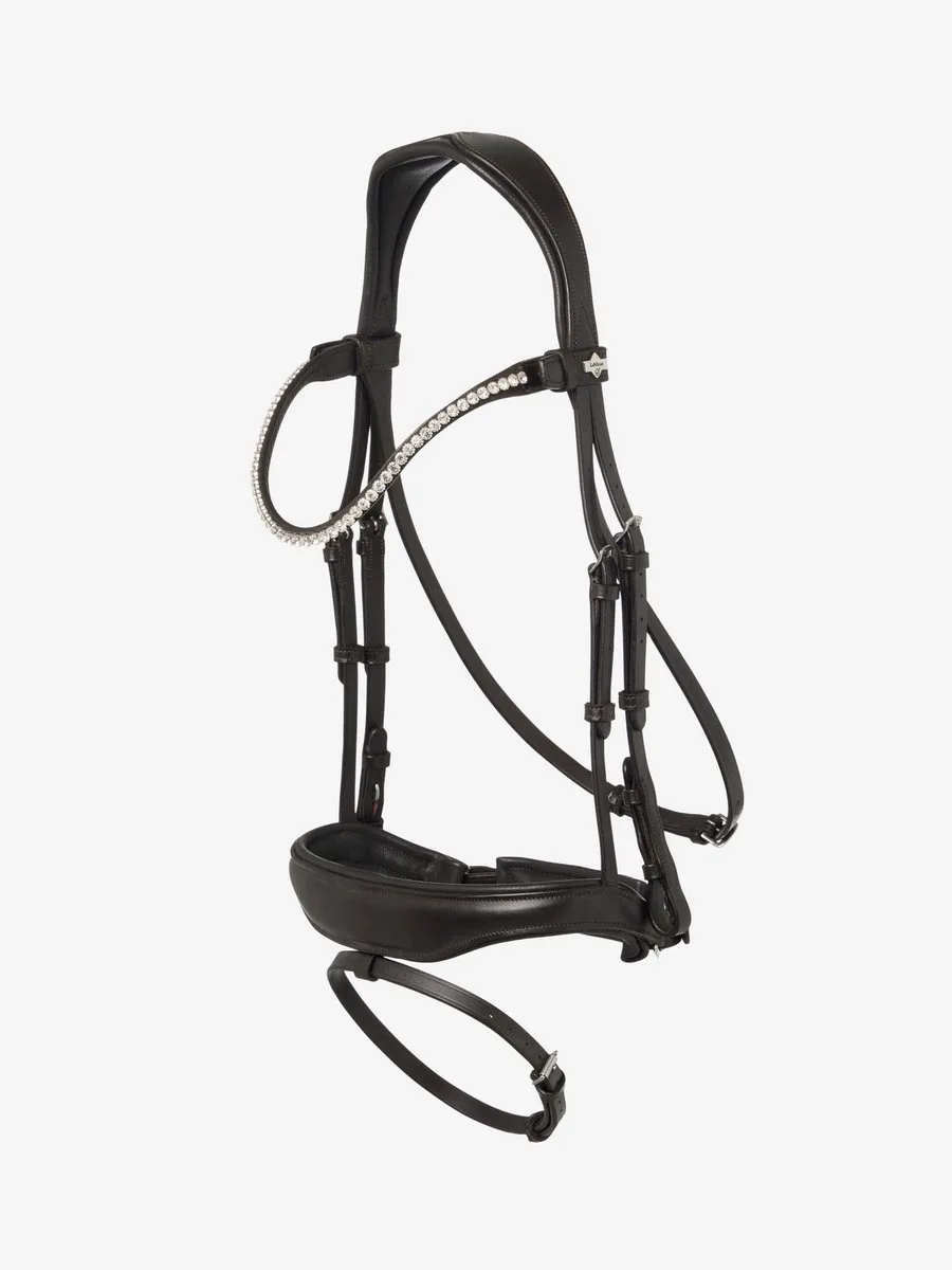 Kudos Anatomisch Dressuurhoofdstel Cob de LeMieux en Marron, Argent – photo produit