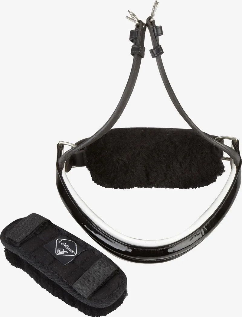 Neusriem onderlegger Merino Zwart | Zwart | Hoofdstel accessoires paard by LeMieux in Black – product photo