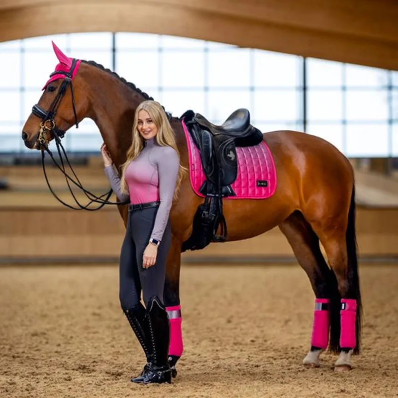 Spectrum Polo Bandages Grey/Watermelon - L by LeMieux in Pink – product photo