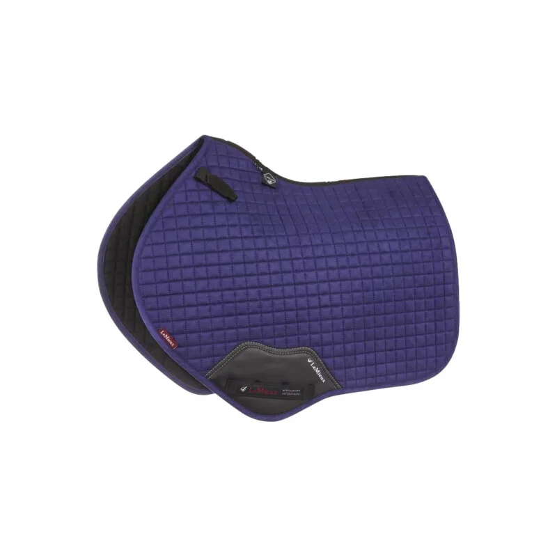 Springschabracke Suede CC Square WB (Warmblut) von LeMieux in Blau, Regular – Produktfoto