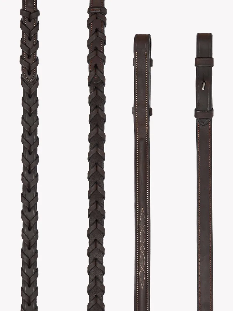 Teugels Lemieux Hunter Leather Laced de LeMieux en Bruin-zilver – photo produit