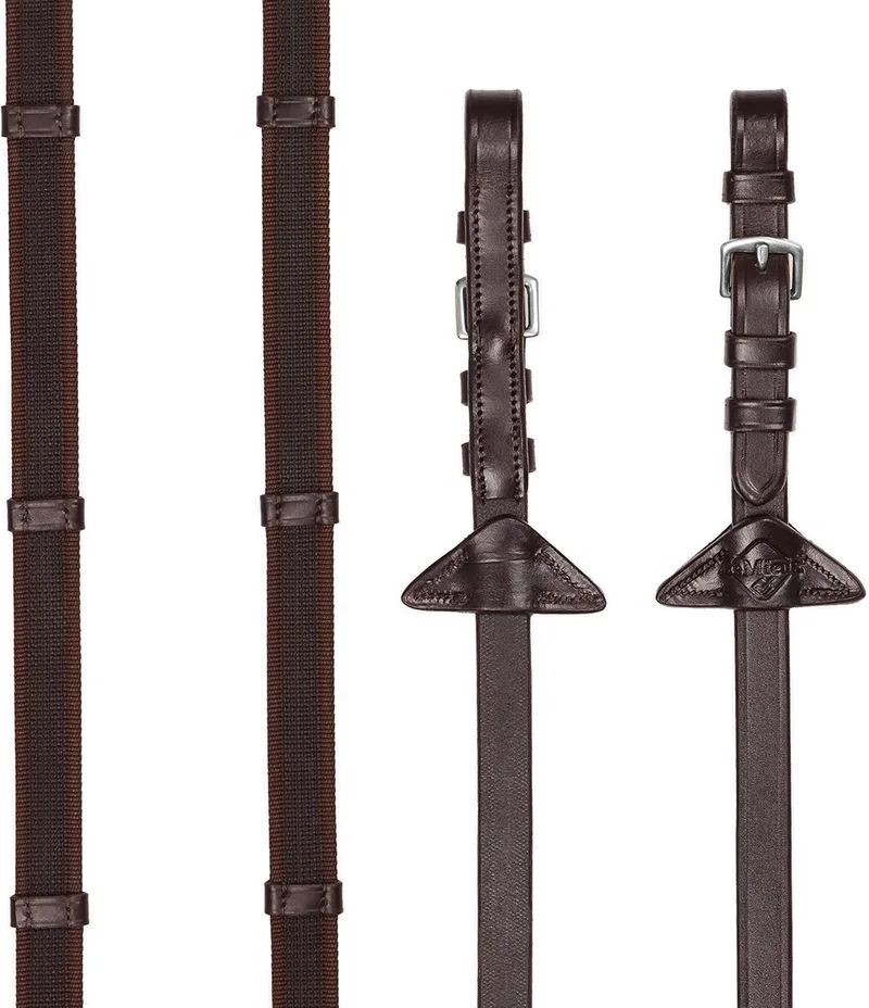 Teugels Rubber Grip Continental - paard von LeMieux in Middenbruin-zilver – Produktfoto