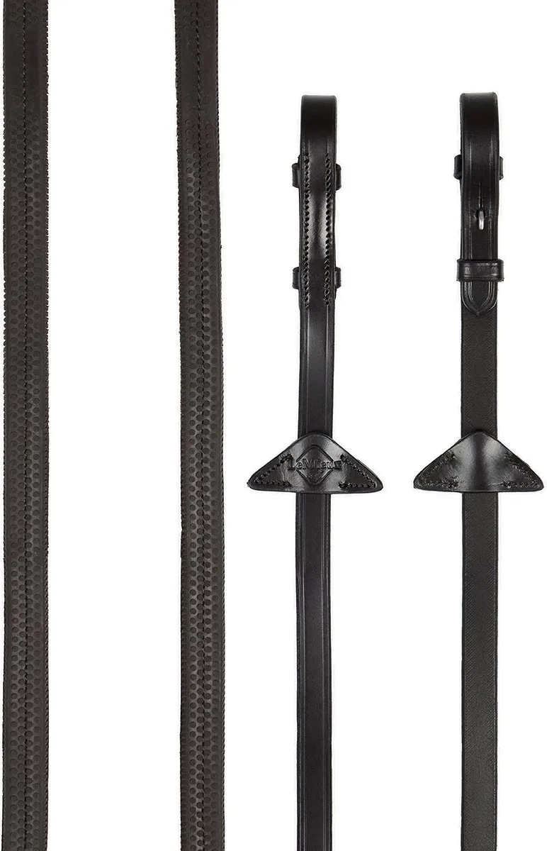 Teugels Soft Rubber Met Stops - paard de LeMieux en Bruin-zilver – photo produit