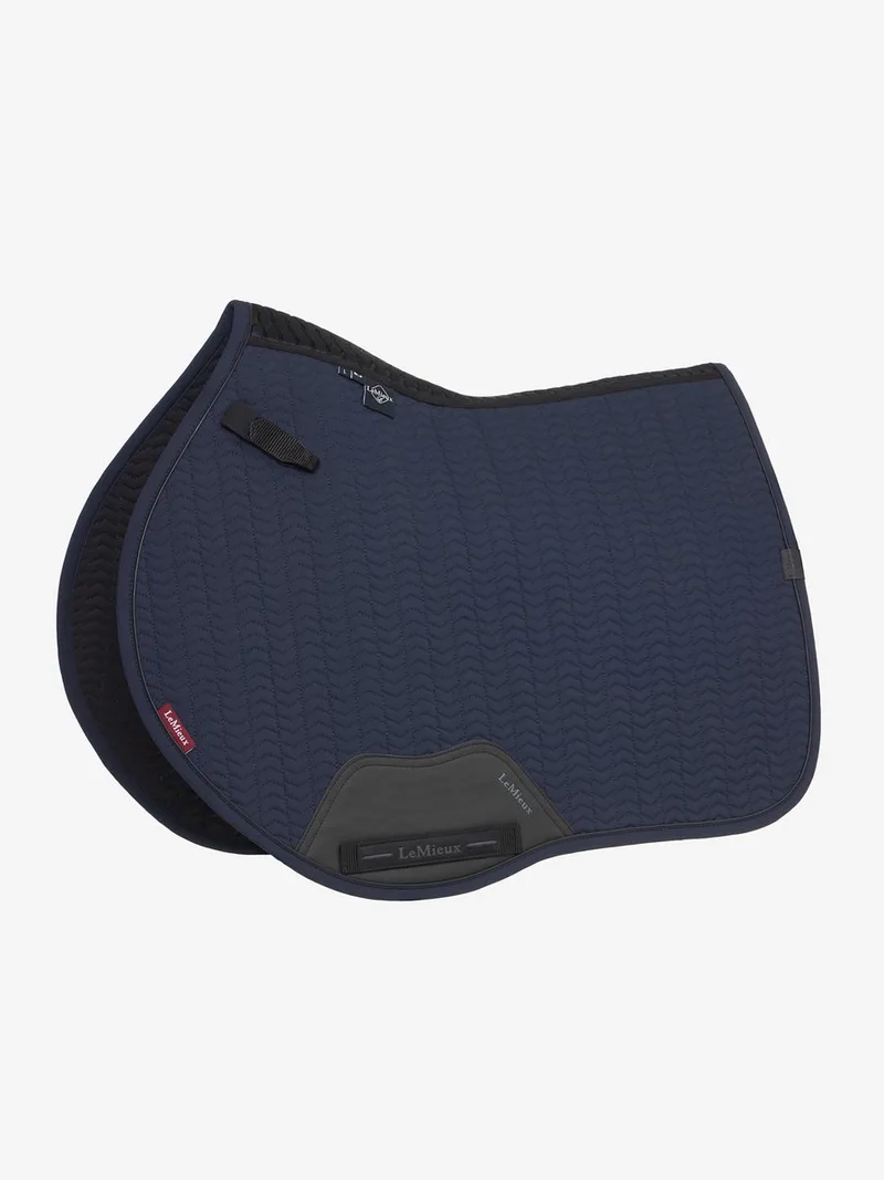 Zadeldek Finesse Square Navy - Jump (L) | Zadeldekje paard by LeMieux in Blue – product photo