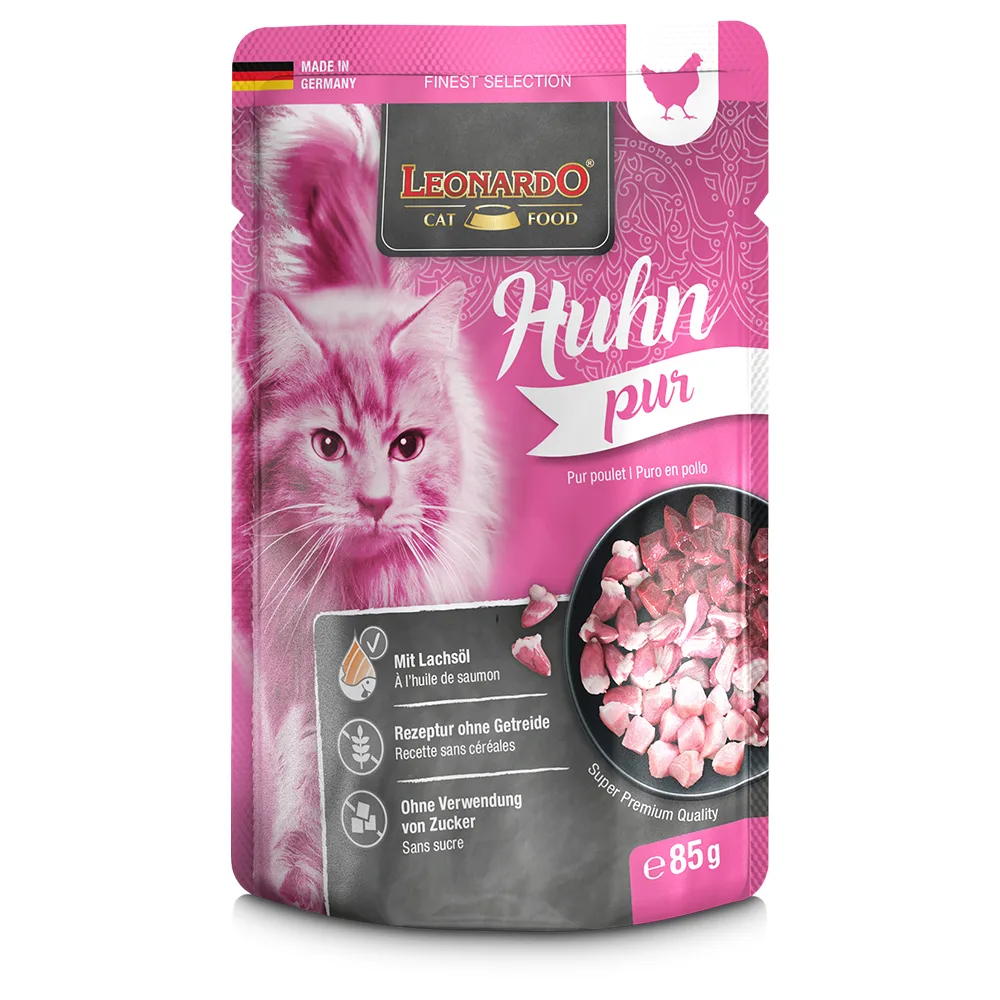 16x85g Finest Selection Zakjes Pure kip Leonardo Kattenvoer fra Leonardo – produktbillede