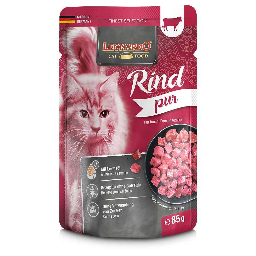 16x85g Finest Selection Zakjes Puur rund Leonardo Kattenvoer de Leonardo – photo produit