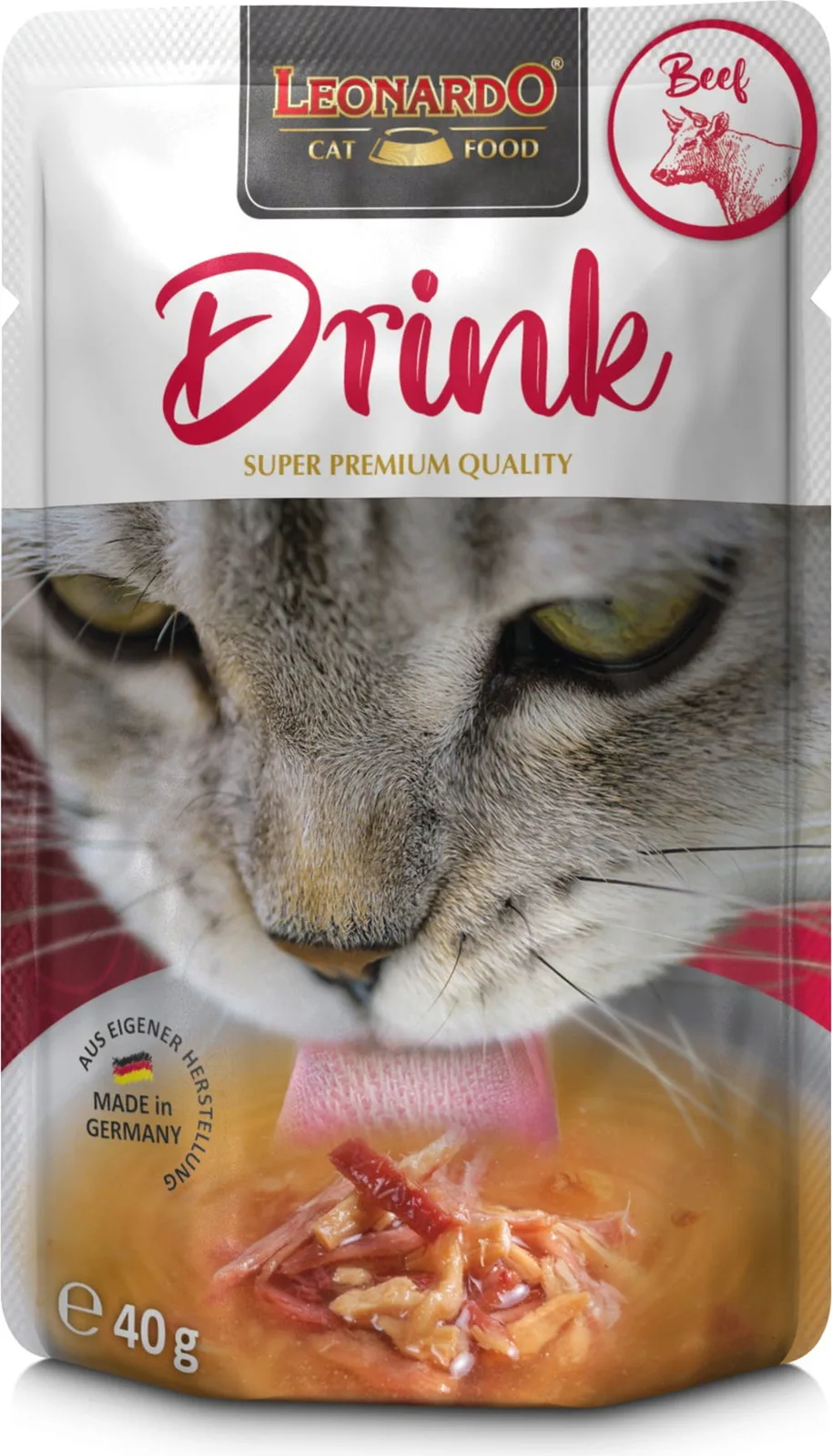 20x Leonardo Drank met rundbouillon voor katten 40 gr fra Leonardo – produktbillede