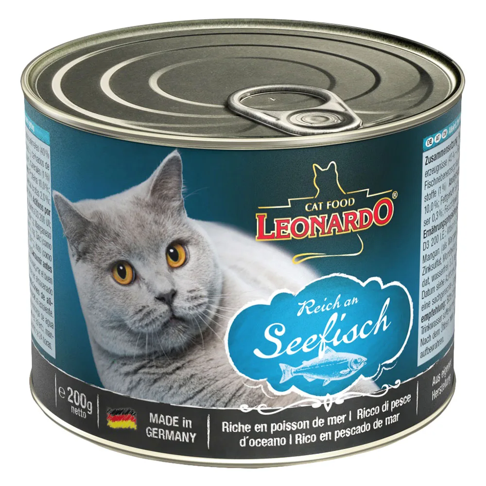 6x200g All Meat Rijk aan Zeevis Leonardo Kattenvoer de Leonardo – photo produit