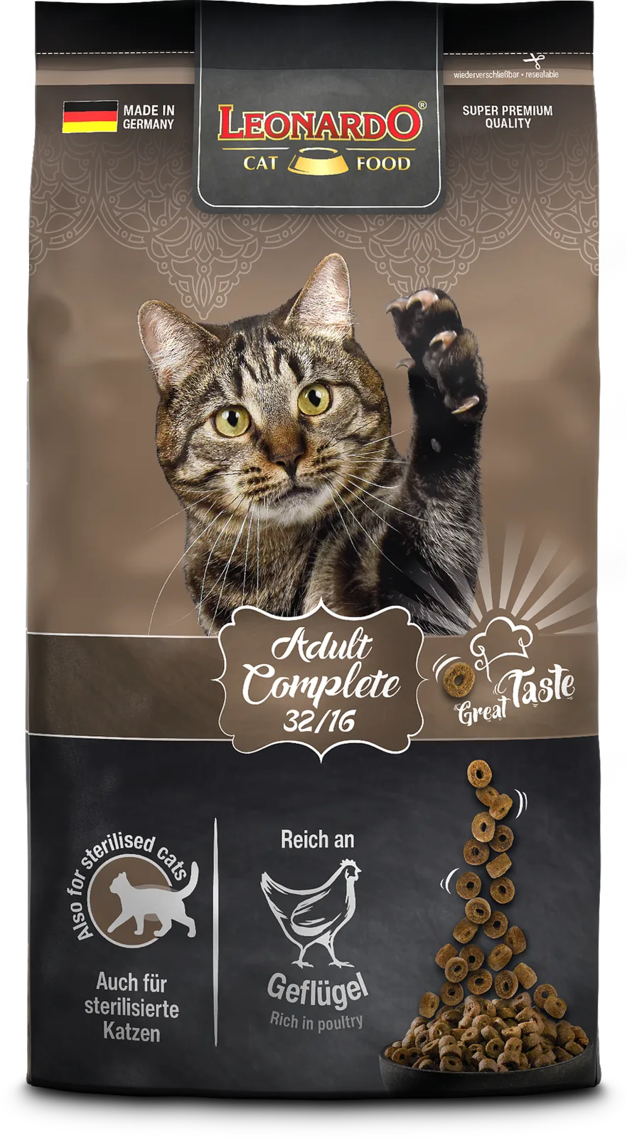 Adult Complete 32/16 droogvoer voor katten 1,8 Kg de Leonardo – photo produit