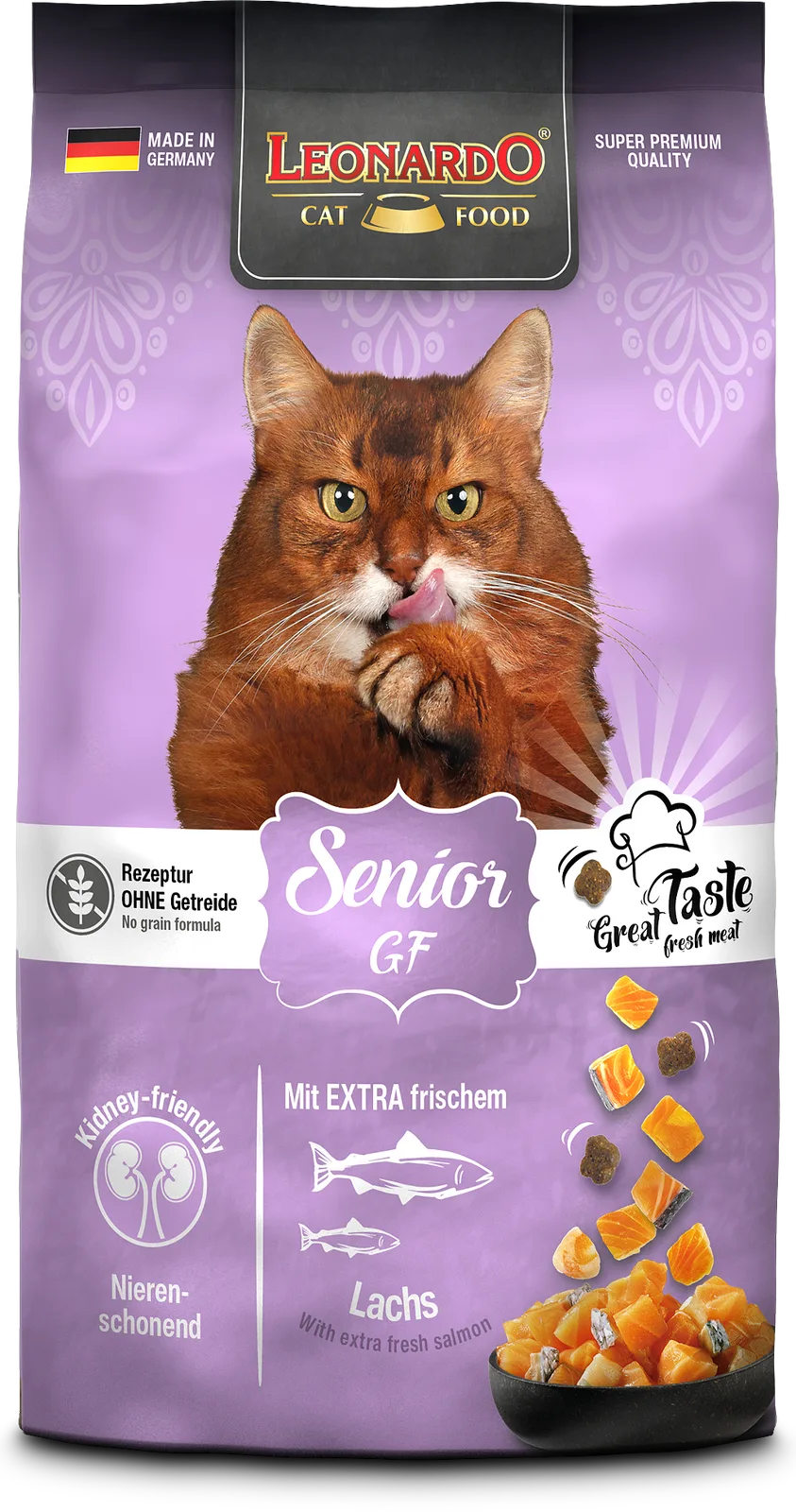 Graanvrij seniorvoer voor katten 300 GR från Leonardo – produktbild