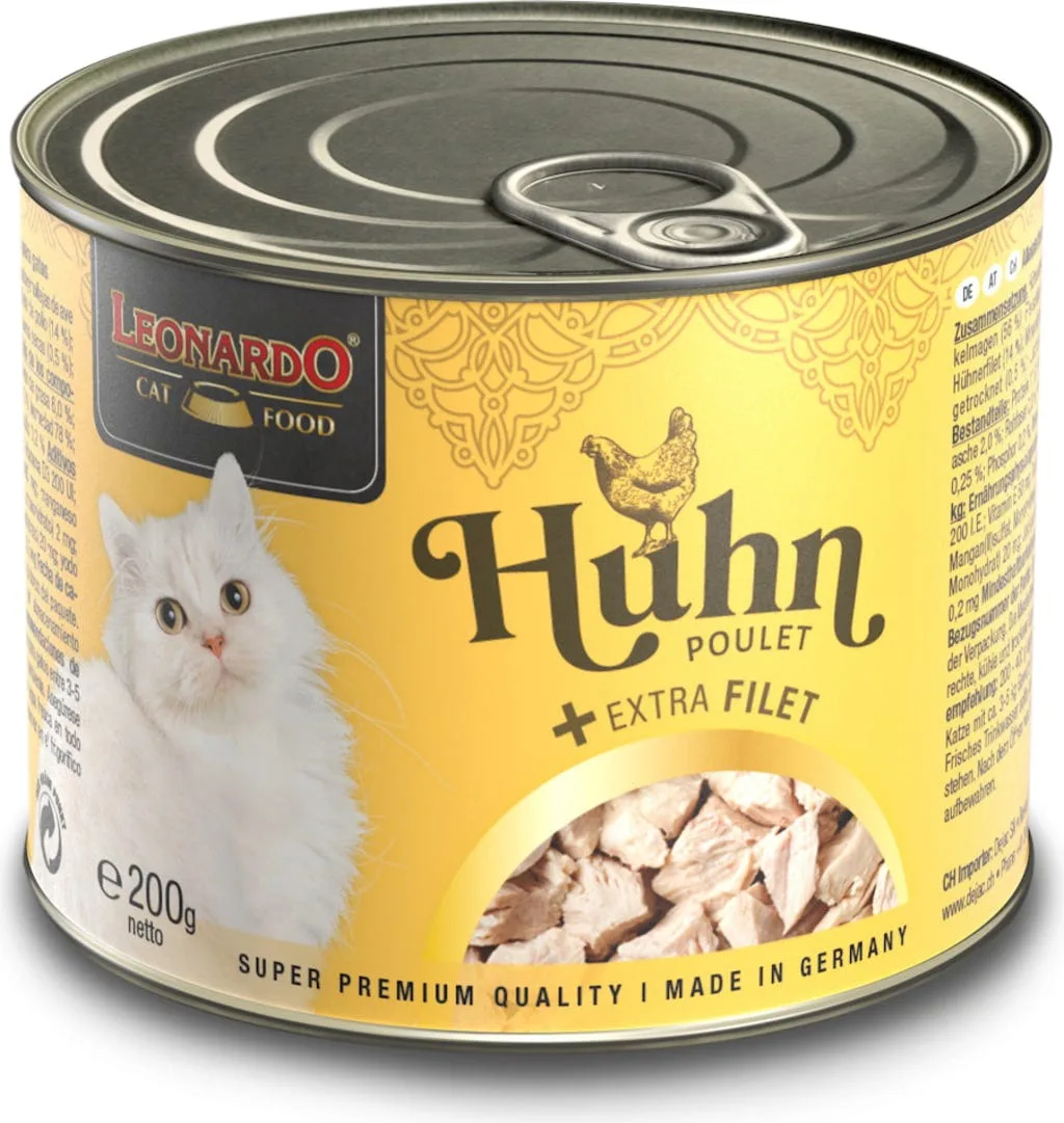 Natvoer met kip en extra filet voor katten 200 GR fra Leonardo – produktbillede