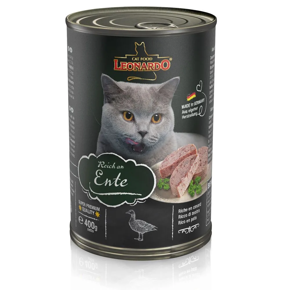 Voordeelpakket Leonardo All Meat 24 x 400 g Kattenvoer - Rijk aan Eend de Leonardo – photo produit