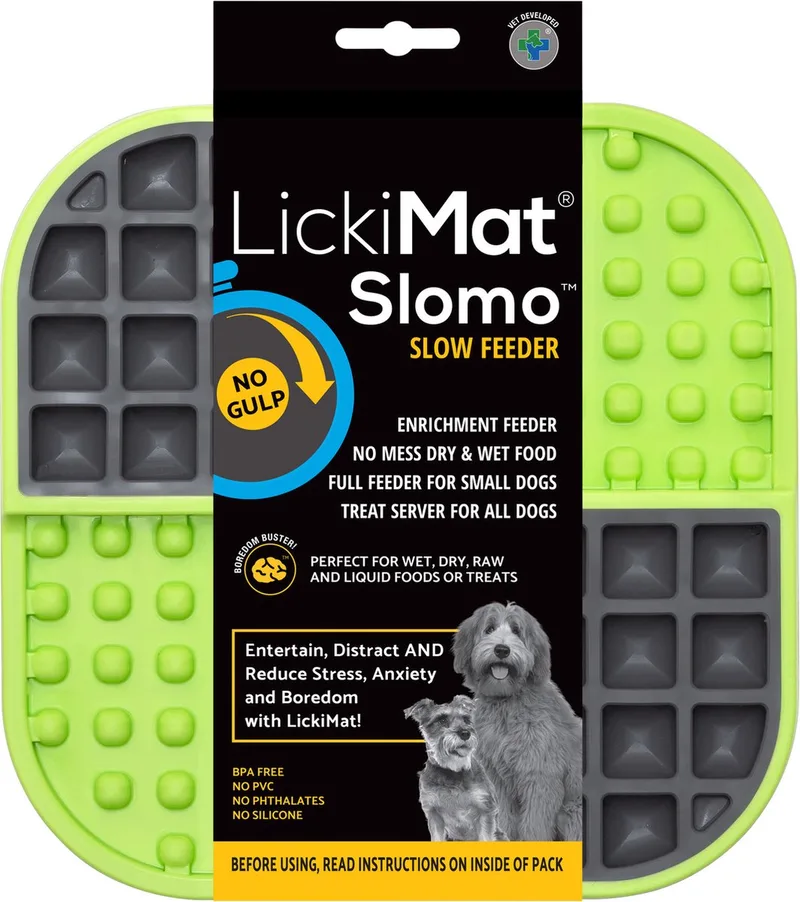 Slomo - slowfeeder voor kat en kleine hond - tegen schrokken de LickiMat en Vert – photo produit 1 sur 3