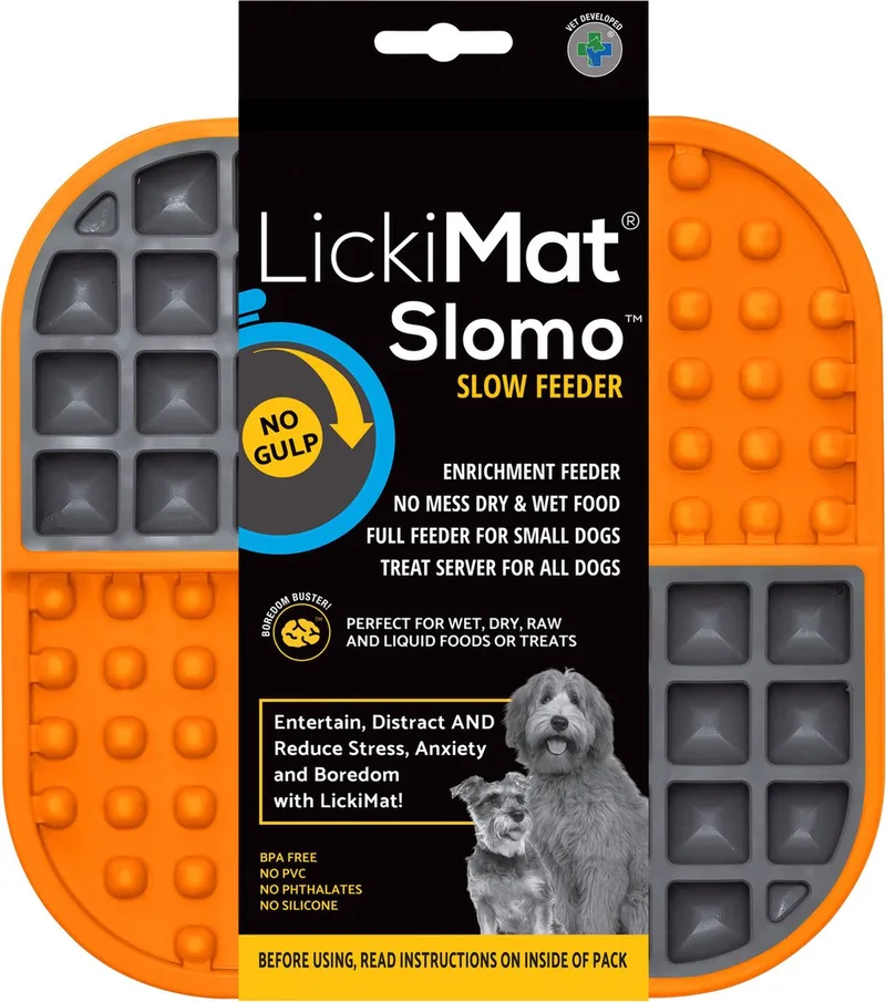 Slomo - slowfeeder voor kat en kleine hond - tegen schrokken von LickiMat in Orange – Produktfoto