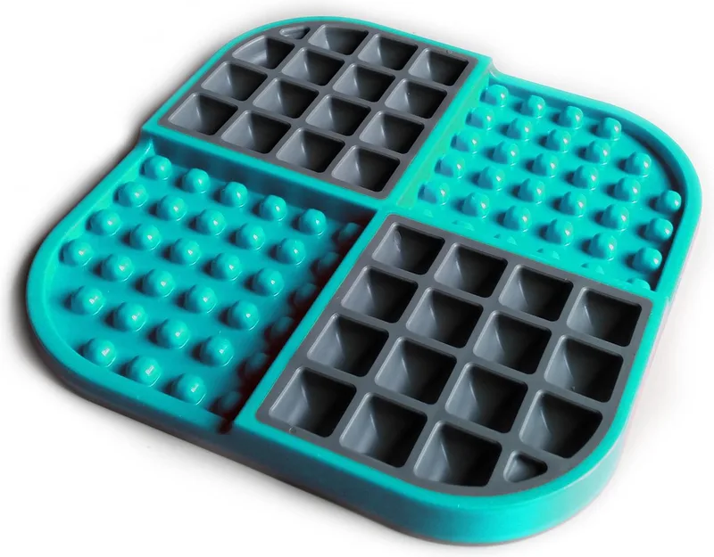 Slomo - slowfeeder voor kat en kleine hond - tegen schrokken de LickiMat en Turquoise – photo produit