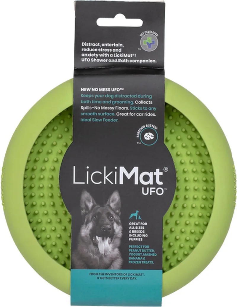 UFO - Hondenbak - Likmat / Anti-schrok / Slowfeeder voor Hond - 20 cm von LickiMat in Grün – Produktfoto