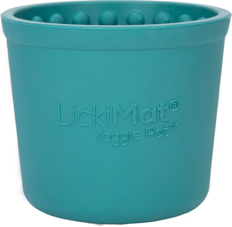 Yoggi Pot - Slowfeeder Voor Afleiding. Plezier En Verrijking Ø10x9 cm - Hondenvoerbak von LickiMat in Türkis – Produktfoto