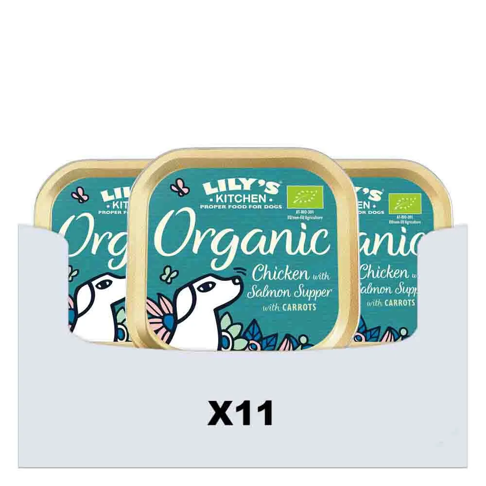 11x Lily's Kitchen Hondenvoer Nat Organic Supper Kip & Zalm 150 gr von Lily's Kitchen – Produktfoto