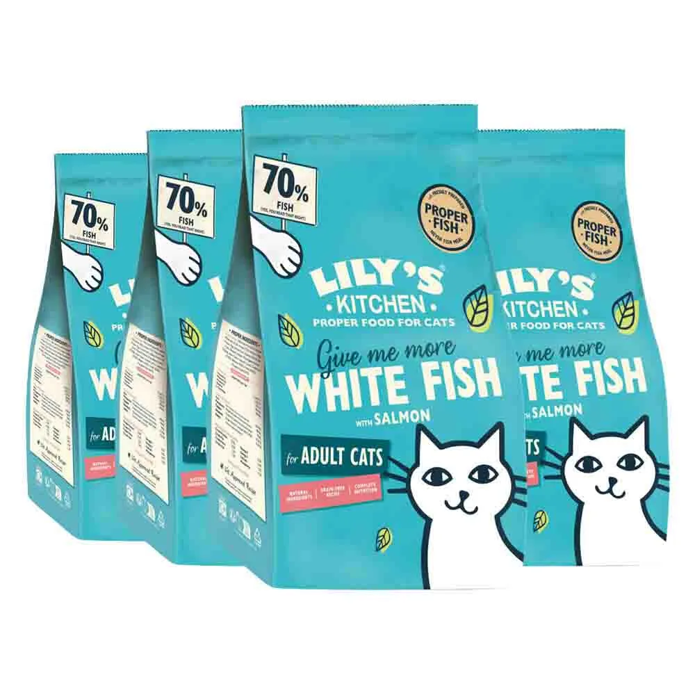 4x Lily's Kitchen Kattenvoer Droog Adult Witvis & Zalm 2 kg van Lily's Kitchen – productfoto