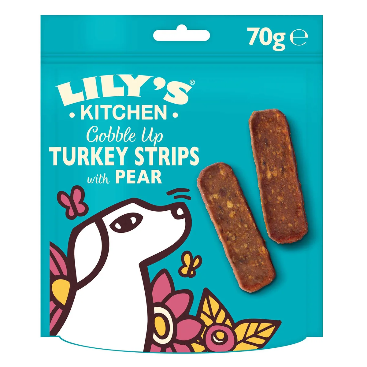 70g Strips met Kalkoen Lily's Kitchen Snack voor Honden von Lily's Kitchen – Produktfoto