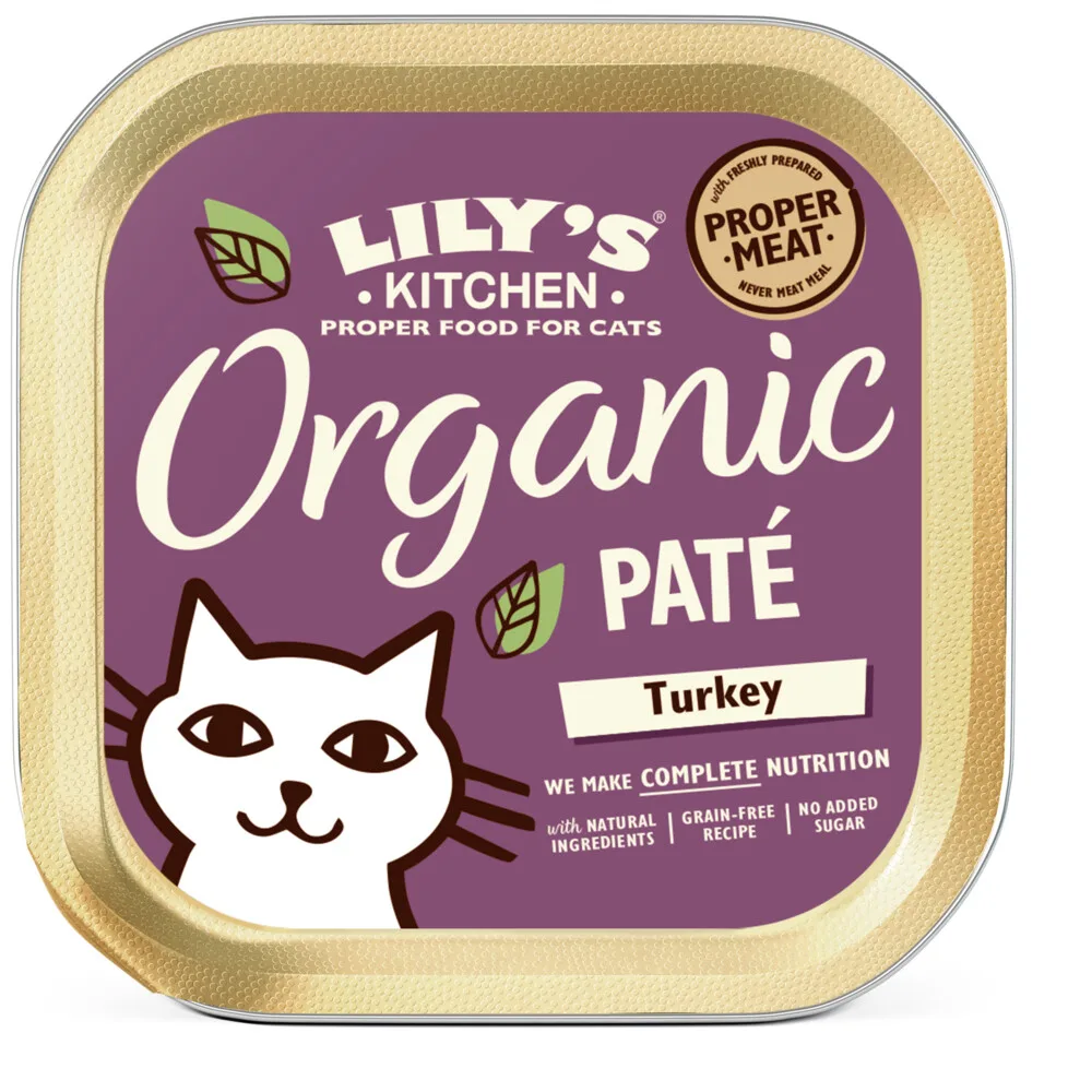 Dîner de dinde biologique pour chats 85 gr de Lily's Kitchen – photo produit