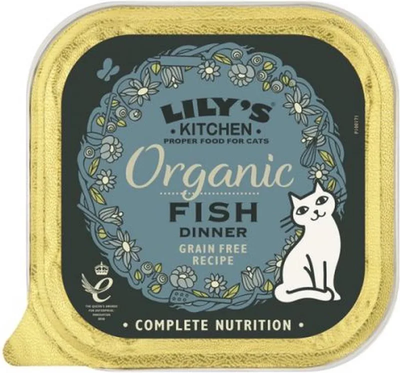 cat organic fish dinner kattenvoer 3x 19x85 gr fra Lily's Kitchen – produktbillede