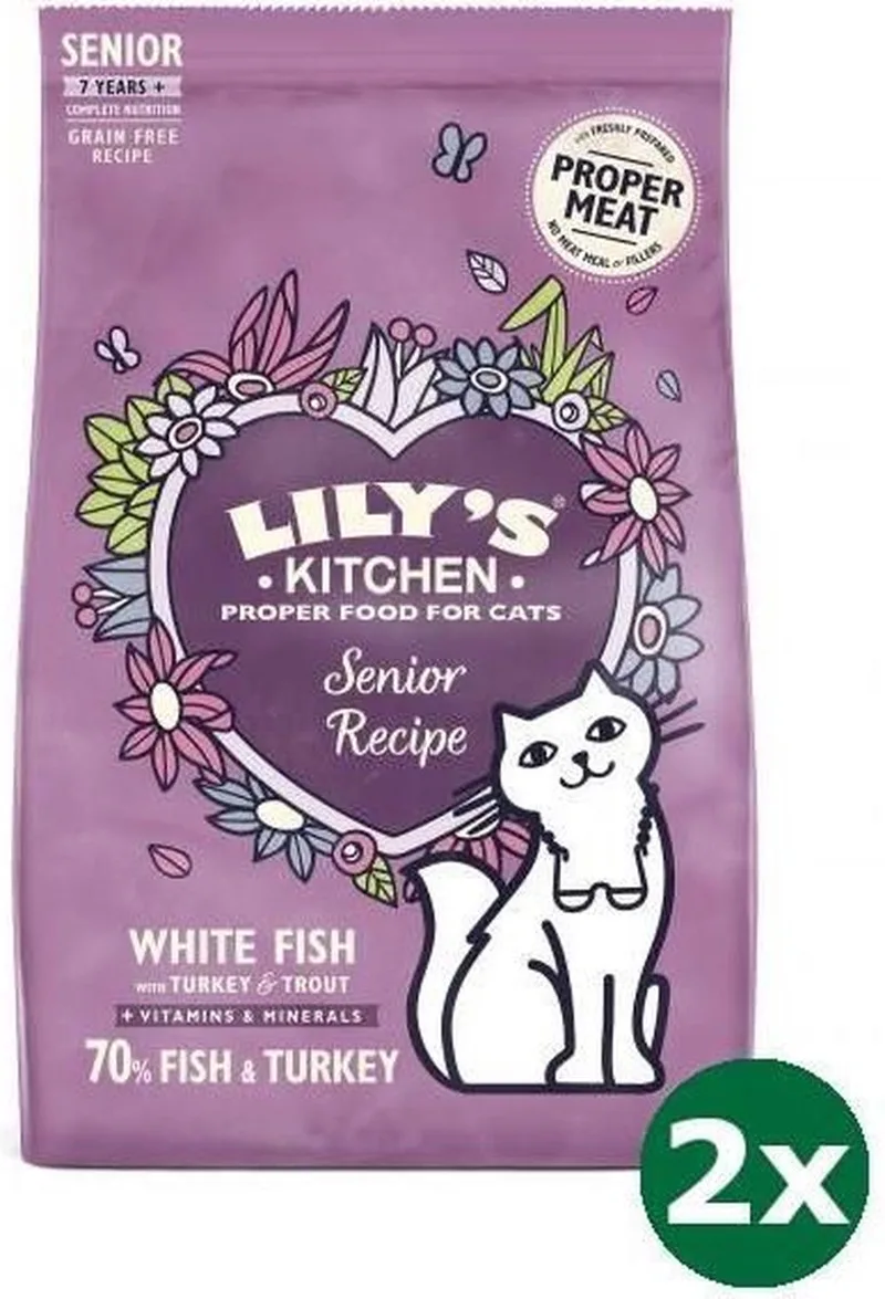 cat senior fish / turkey recipe kattenvoer 2x 800 gr by Lily's Kitchen – product photo