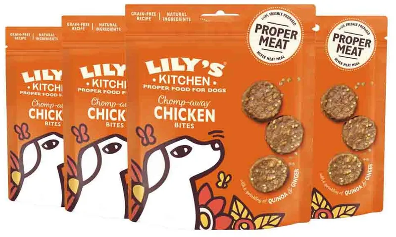 Hondensnack Bites Kip - 4 x 70 gr - Voordeelverpakking de Lily's Kitchen – photo produit