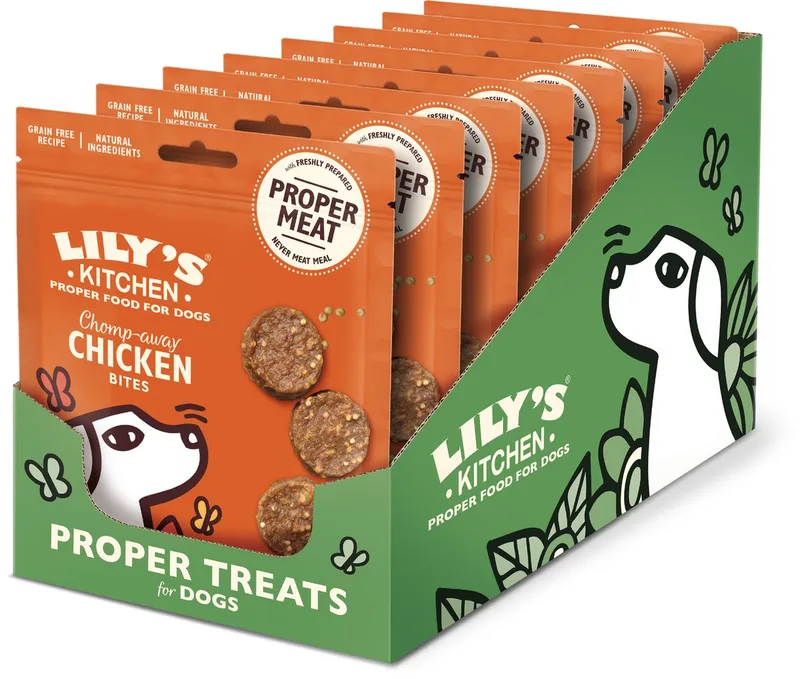 Hondensnacks - Chomp Away Kip Bites - Kip - 8 x 70 g de Lily's Kitchen – photo produit