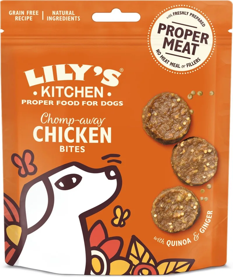 Hondensnacks LILY'S KITCHEN - Natuurlijke Beloningssnoepjes Kip met Quinoa en Gember - 70g by Lily's Kitchen – product photo