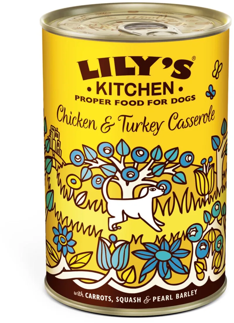 Hondenvoer Nat Casserole Kip & Kalkoen - 3 x 400 gr - Voordeelverpakking by Lily's Kitchen – product photo