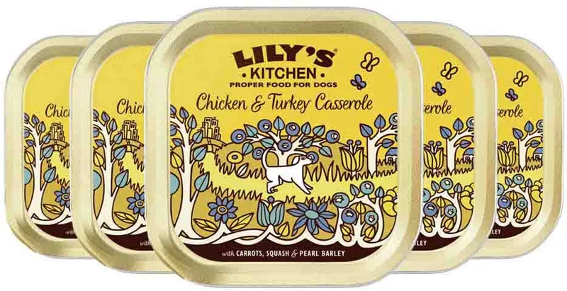 Hondenvoer Nat Casserole Kip & Kalkoen - 5 x 150 gr - Voordeelverpakking von Lily's Kitchen – Produktfoto
