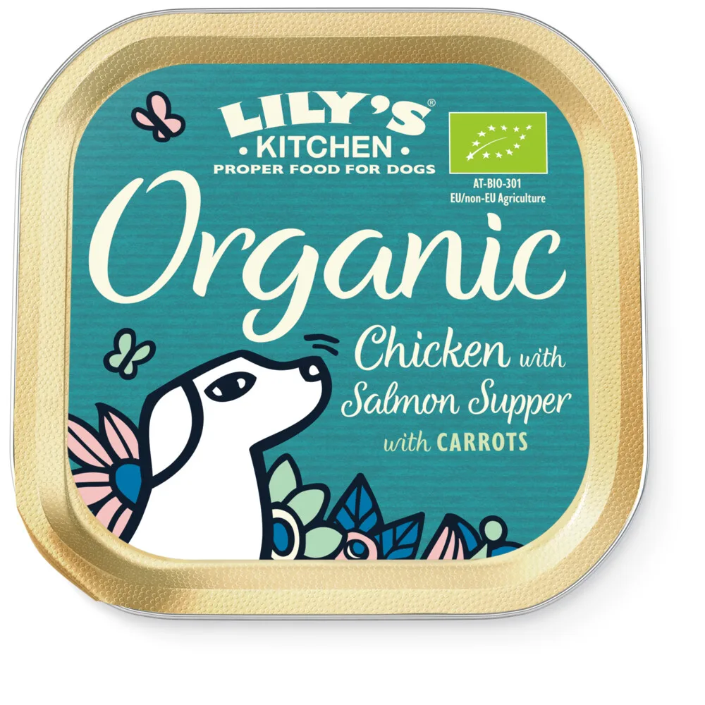 Hondenvoer Nat Organic Supper Kip & Zalm 150 gr van Lily's Kitchen – productfoto