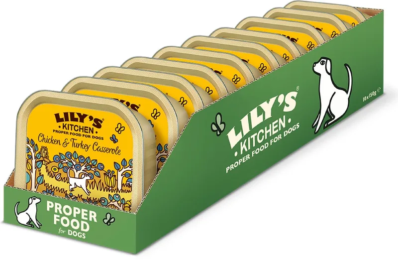 Hondenvoer - Natvoer - Chicken & Turkey Casserole - 10 x 150 g de Lily's Kitchen – photo produit