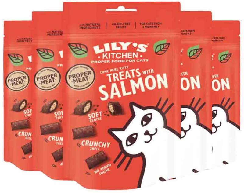 Kattensnack Zalm - 5 x 60 gr - Voordeelverpakking fra Lily's Kitchen – produktbillede