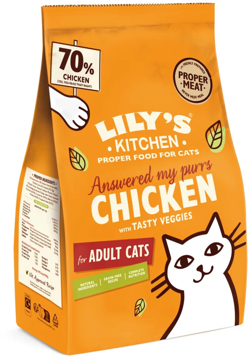 Kattenvoer Droog Adult Kip & Groenten - 2 x 2 kg - Voordeelverpakking de Lily's Kitchen – photo produit