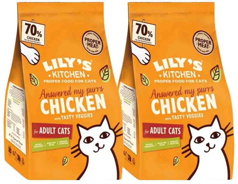 Kattenvoer Droog Adult Kip & Groenten - 2 x 800 gr - Voordeelverpakking de Lily's Kitchen – photo produit