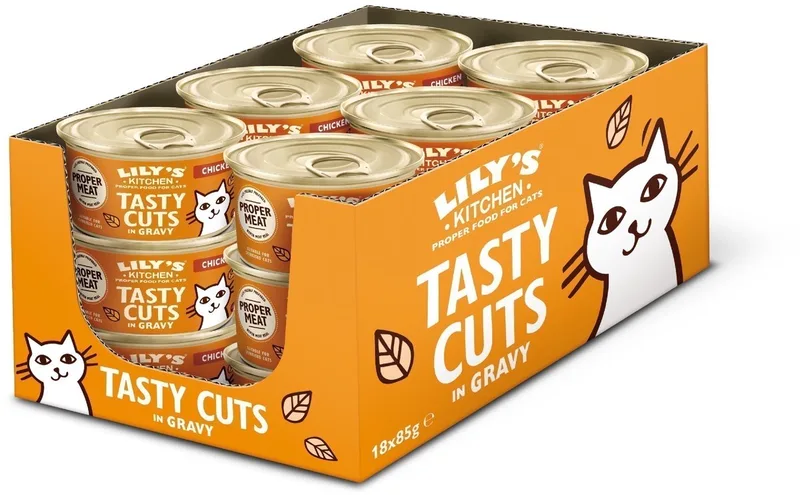 Kattenvoer Nat Tasty Cuts in Saus Kip - 18 x 85 gr - Voordeelverpakking de Lily's Kitchen – photo produit