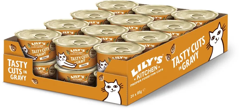Kattenvoer - Natvoer - Heerlijke stukjes in Saus met Kip - 24 x 85 g von Lily's Kitchen – Produktfoto