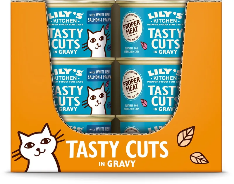 Kattenvoer - Natvoer - Heerlijke Stukjes in Saus met Zeevis - 18 x 85 g by Lily's Kitchen – product photo