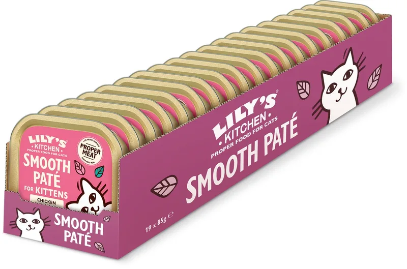 Kattenvoer - Natvoer - Smooth Paté met Kip voor Kittens - 19 x 85 g by Lily's Kitchen – product photo