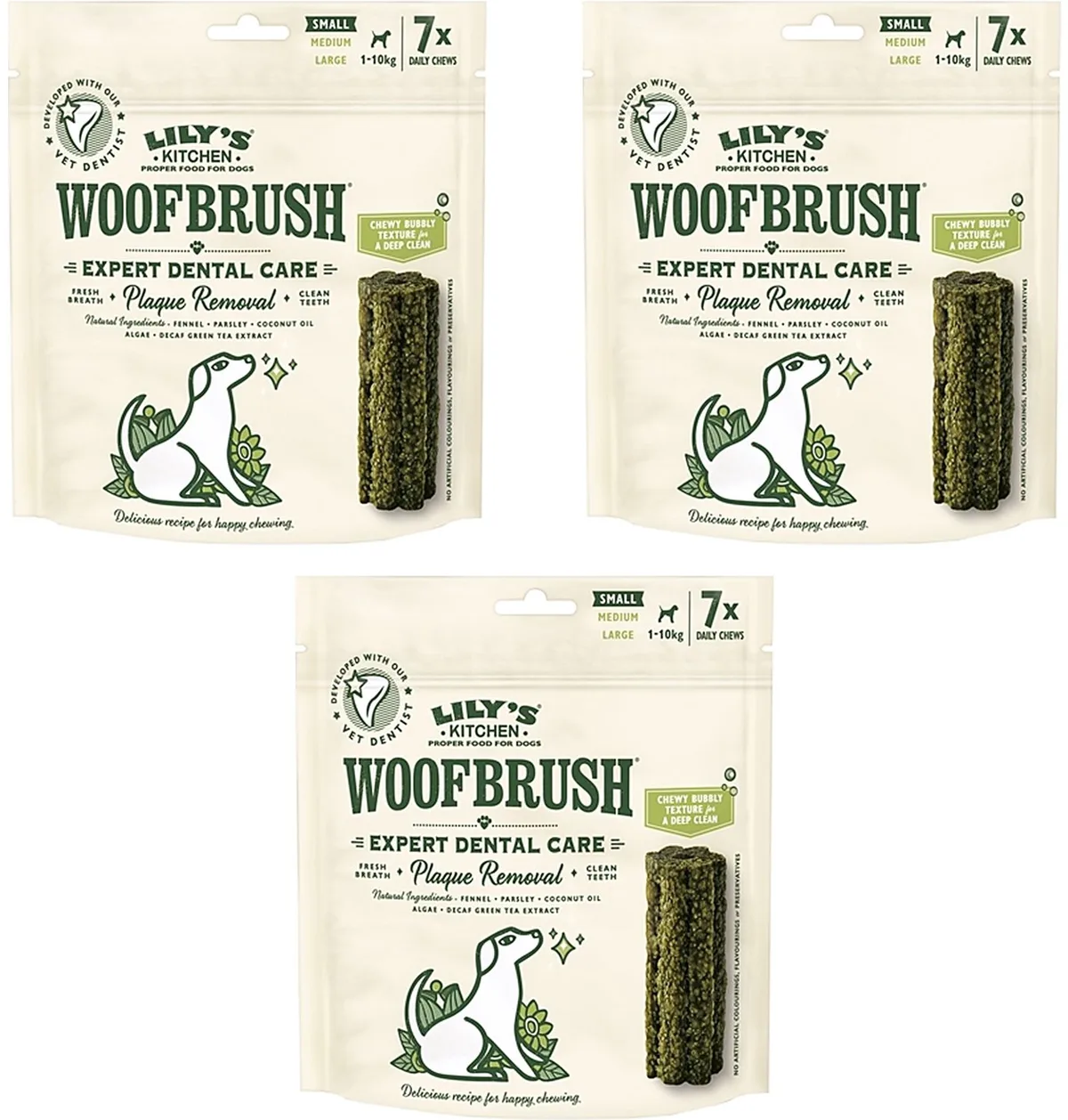 Kauwsnack Hond LILY'S KITCHEN - Woofbrush Dental Care S 7x22g - 3 stuks - Multipack by Lily's Kitchen – product photo