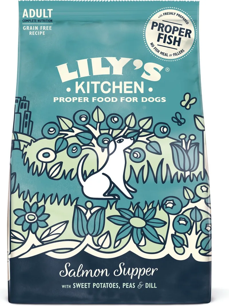 Salmon Supper Salmon / Sweet Potato / Peas / Dill Hondenvoer by Lily's Kitchen – product photo